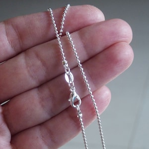 1/3 Pcs 18 inch 925 Silver Plated Necklace 1.5mm Fine Ball Chain with Lobster Clasp Closure, Finished Necklace B255