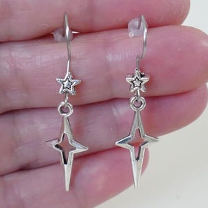 Stars Dangle Hypoallergenic Hook Earrings K042