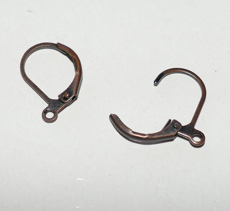 20x Kupfer Ohrring Haken, Ohrring Draht Ohrhaken 10x16mm, Ohrhaken mit offener Schlaufe, Verschluss Ohrhaken D136 Bild 4