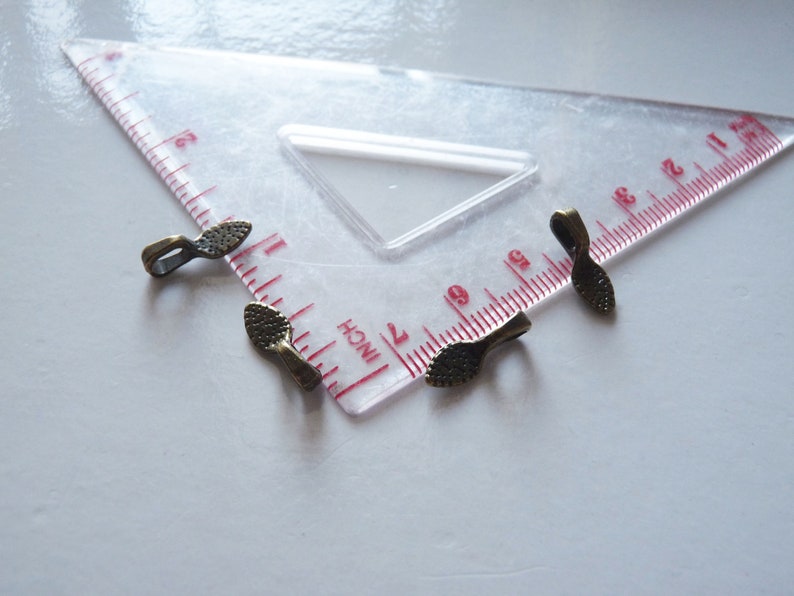 10/30x Bronze Spoon Glue on Bails Antique Bronze Pendant Etsy