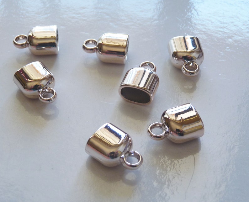 10x Cord End Caps 6x10mm Rose Gold Flat Leather Cord Ending Etsy