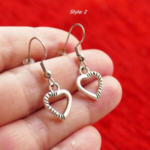 Heart Love Charm Stainless Steel Hook Earrings J128