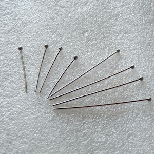 30x Ball Head Stainless Steel Pins, 25mm/40mm Silver tone Pins for Beading C501