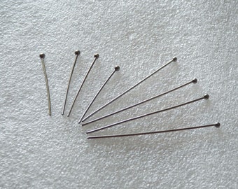 30x Ball Head Stainless Steel Pins, 25mm/40mm Silver tone Head Pins, Hypoallergenic Pins for Beading, Beading Supplies C501