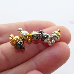 1 set Two colors 6mm, 7mm ball magnetic clasp Gold/Silver/Black Jewelry Closure J062
