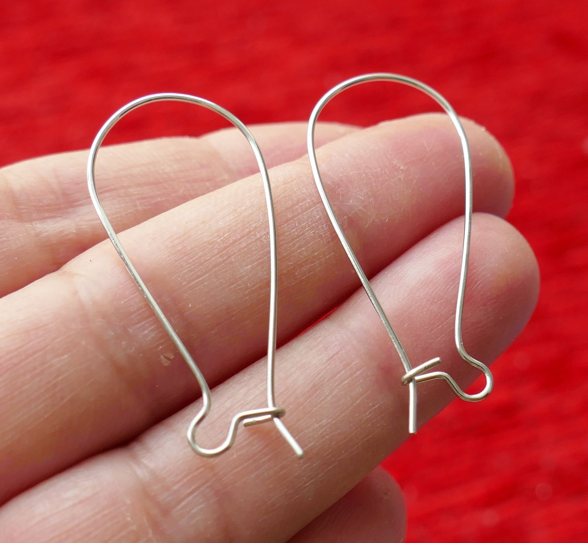 Stainless steel ear wires, Other side loop earring hooks 50 pcs (25 pa