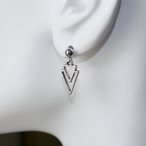 Triangle Drop Charm Hypoallergenic Stud Earrings F186