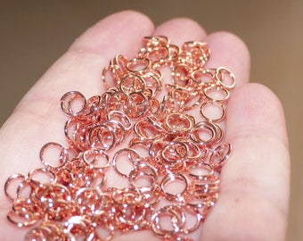 50 Anelli di salto aperti in oro rosa 3 mm/4 mm/5 mm/6 mm/7 mm/8 mm/10 mm/12 mm/14 mm/16 mm Connettore con chiusura, Accessori per gioielli, Forniture per perline D358