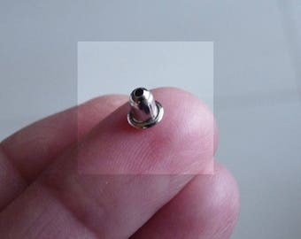 10/50x Earring Bullet Clutch Metal Earring Backs, Dark Silver tone Earring Stoppers