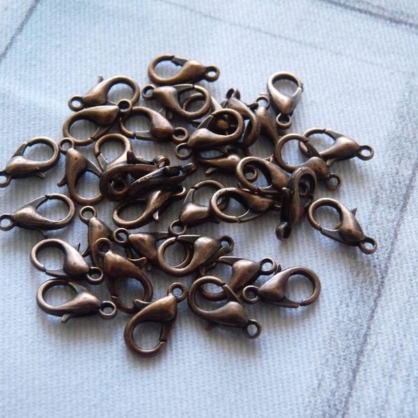 20/50 koperen karabijnsluitingen van 12 mm, sluiting ketting/armband