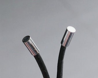 2x Cylinder Glue in Round Cord Magnetic Clasp, Fit 3mm/4mm/5mm Silver Tone Jewelry Fasteners, Closures G069