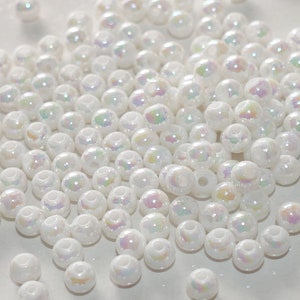 100 perles acryliques AB blanches, 4 mm, fausses perles, perles rondes, fournitures pour perles D141 image 6