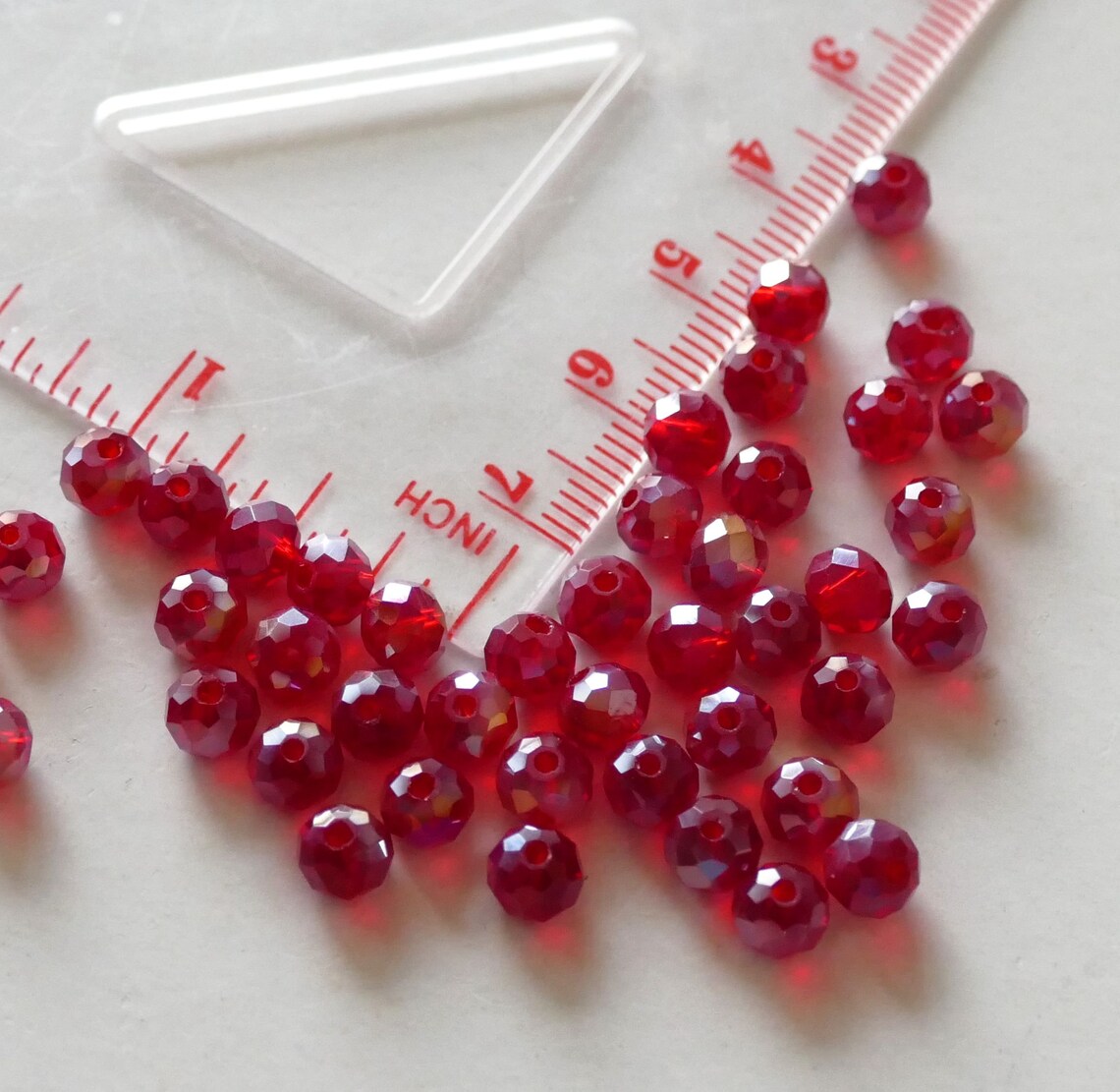 24x Red AB Glass Crystal Beads 6mm X 4mm Rondelle Spacer Etsy