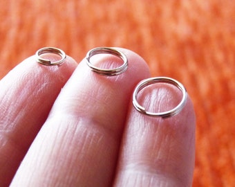 5 x 5mm split rings sterling silver .925 charm keyrings rings 
