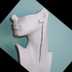 Extra Long Chain Tassel Stainless Steel Earrings U089