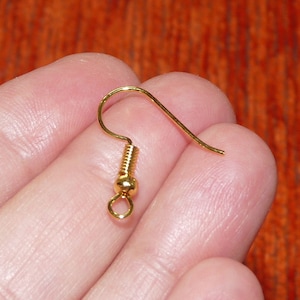 50 Earring Wires, French Fish Hooks, 9 Colors, Ball and Coil, Steel