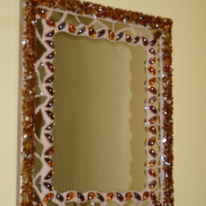 Mosaic Wall Mirror, Brown Vertical/Horizontal Wall Decoration H055
