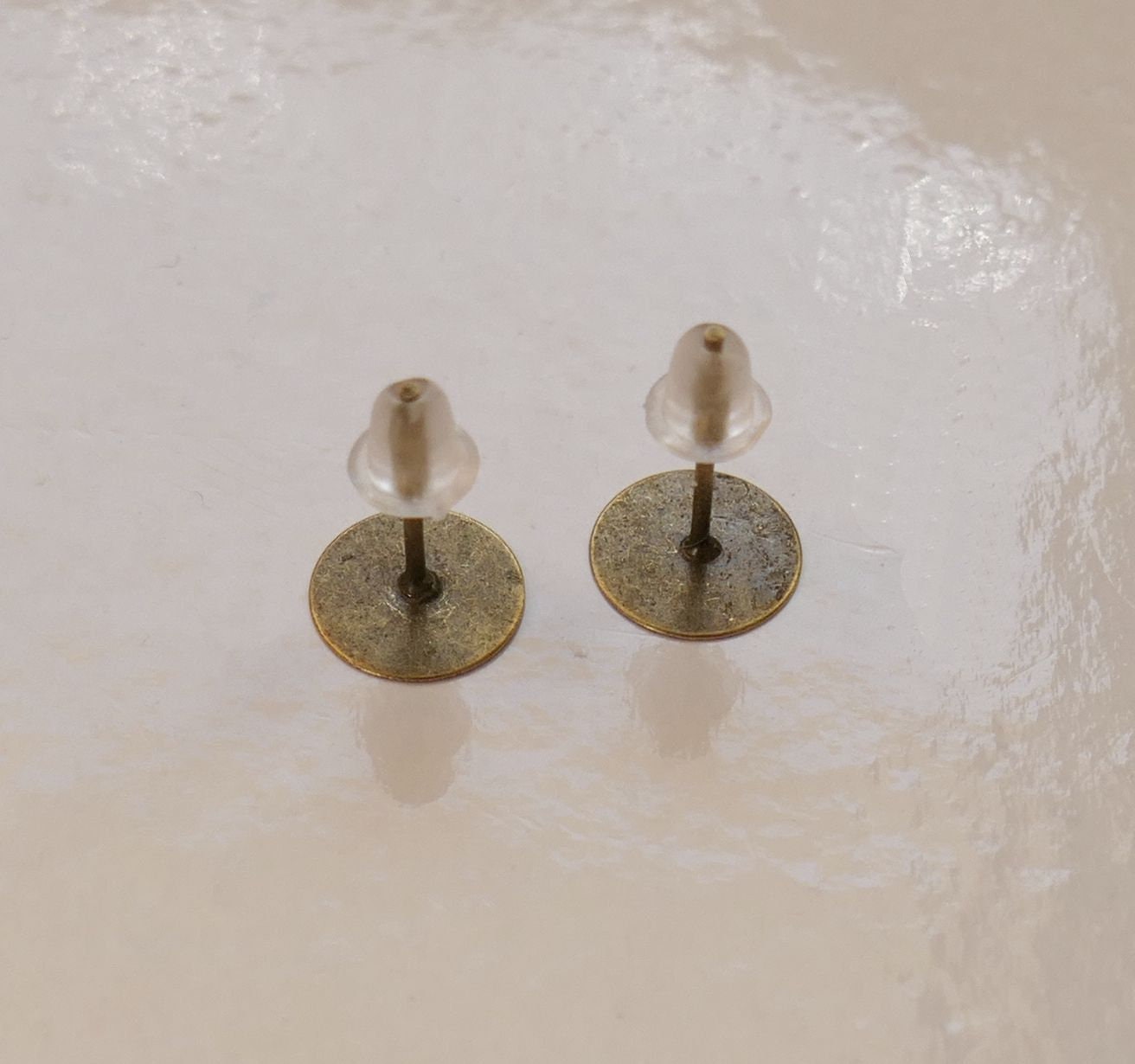 20/50x Bronze 8mm Flat Back Blank Pad Cabochon Base Earring - Etsy