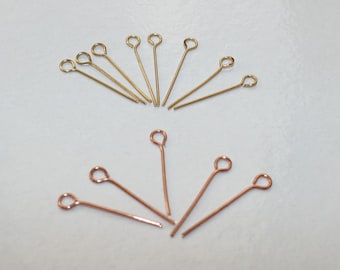 50x Alfileres de ojo pequeños, 4/5" Oro rosa/Oro KC Alfileres de ojo de 20 mm, Suministros para bisutería F243