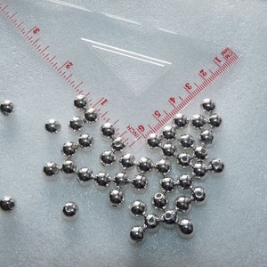 20/50x Silver 8mm Acrylic Beads, Metallic Beads, Dark Silver 8mm Pearls, Spacer Beads 8mm, Round Pearls, Beading Supplies C280 zdjęcie 3