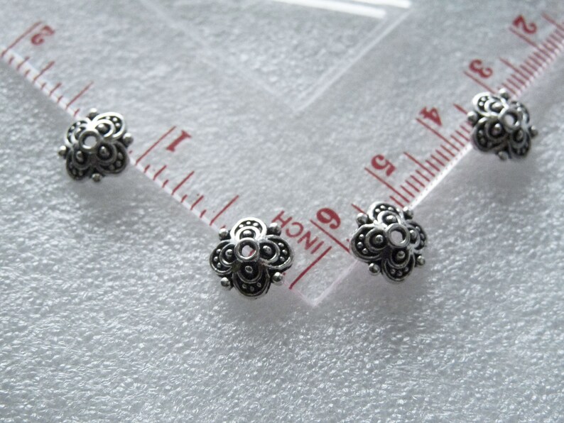 10/30x Flower Bead Caps 10mm Square Flower Bead End Caps Etsy