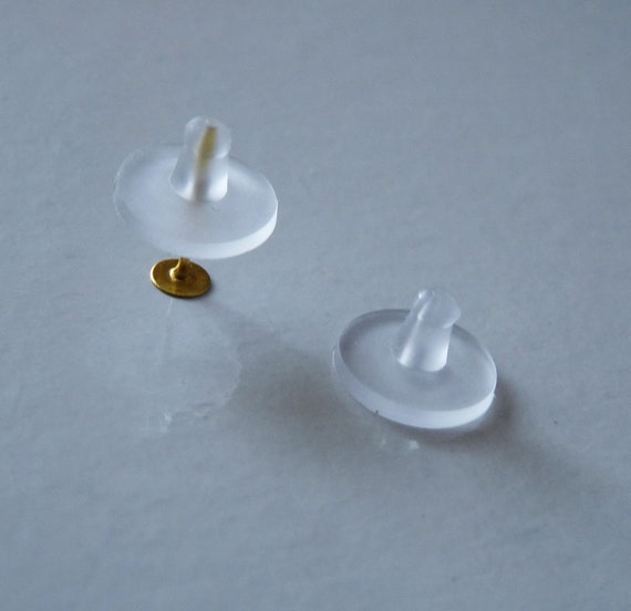 10 pair Soft Silicone Earring Backs for Studs Silver Rubber