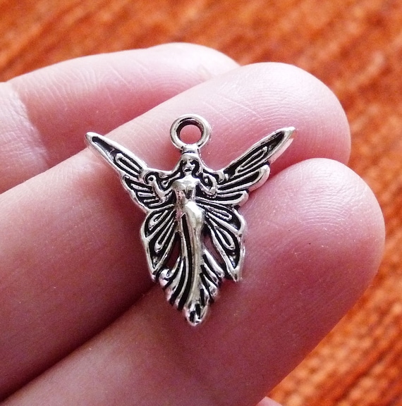 25x Angel Fairy Bulk Charms Antique Silver Tone Pendant Jewelry Making Supplies U124