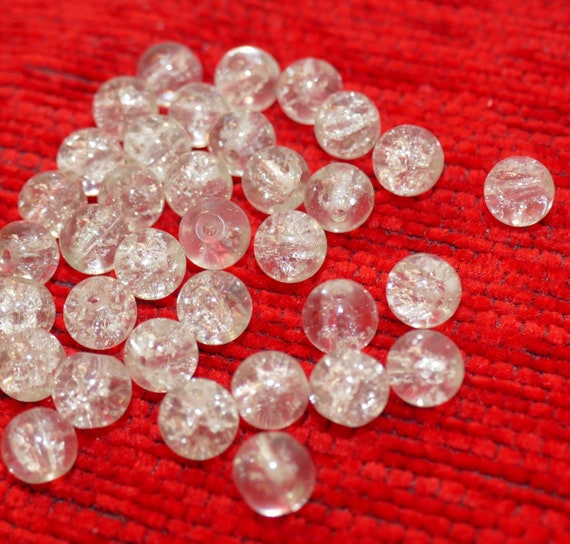 50 Pezzi Da 10mm Perline In Vetro Screpolato A Due Colori - Foto 7