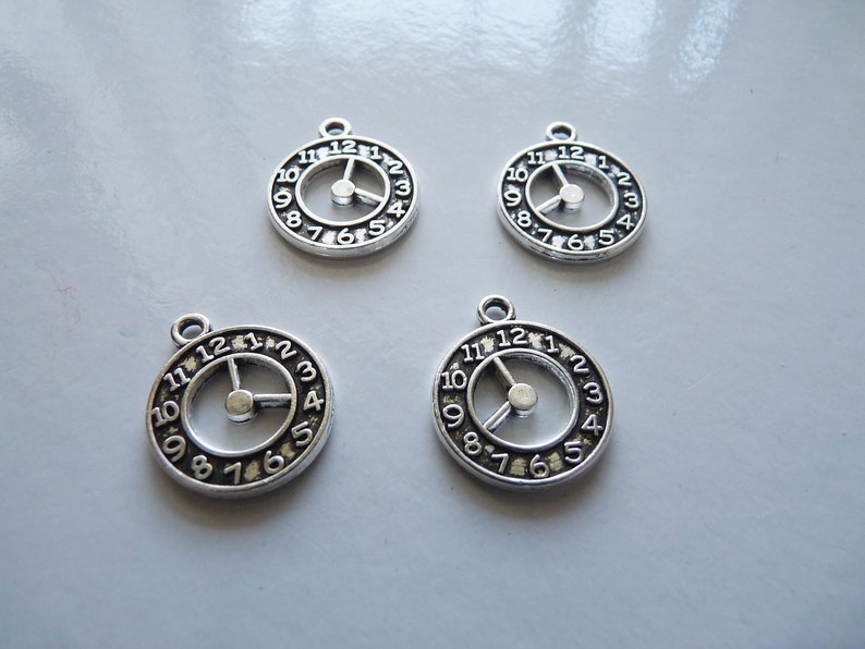 25x Clock Charm Charms for Bracelet Watch Pendant Bulk Etsy