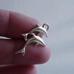 20 x bulkbedels dolfijn, zeedier zilverkleurige hangers, benodigdheden voor het maken van doe-het-zelf sieraden
