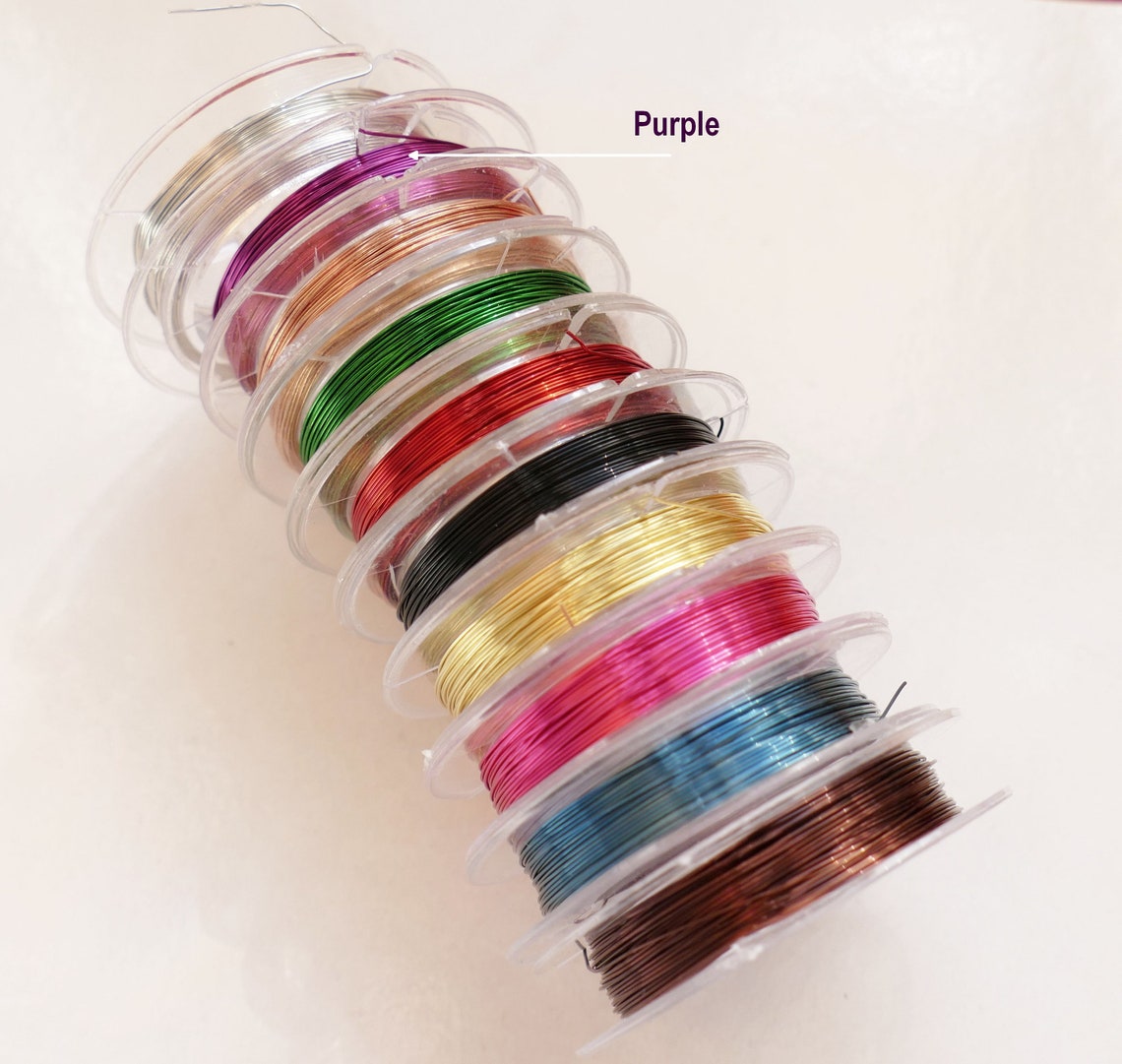 1 Roll Copper Round Multi Color 10M Wire Cord, 33 Feet 0.4mm Silver ...