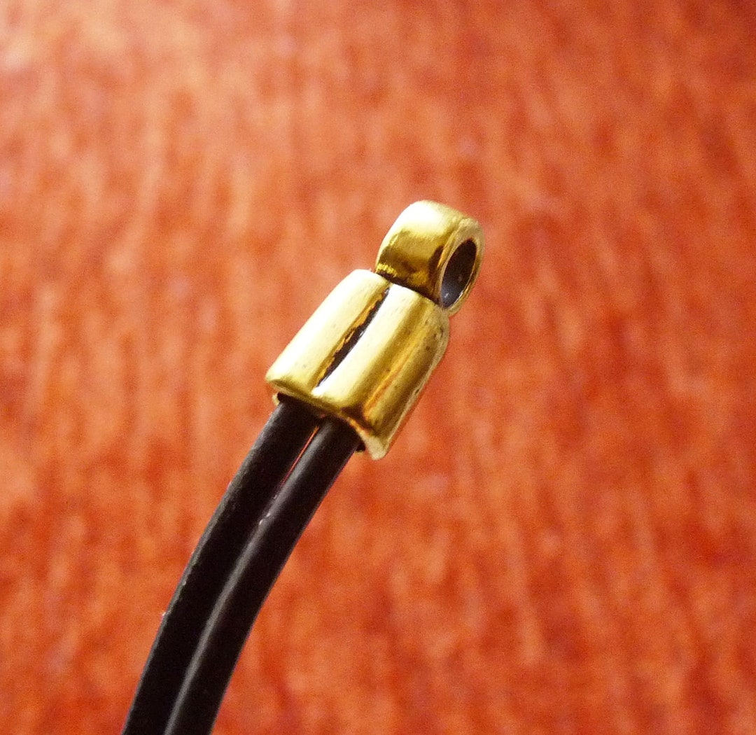 10x Cord End Caps 2mm Gold Tone 2 Strand Cord Ending Double Etsy