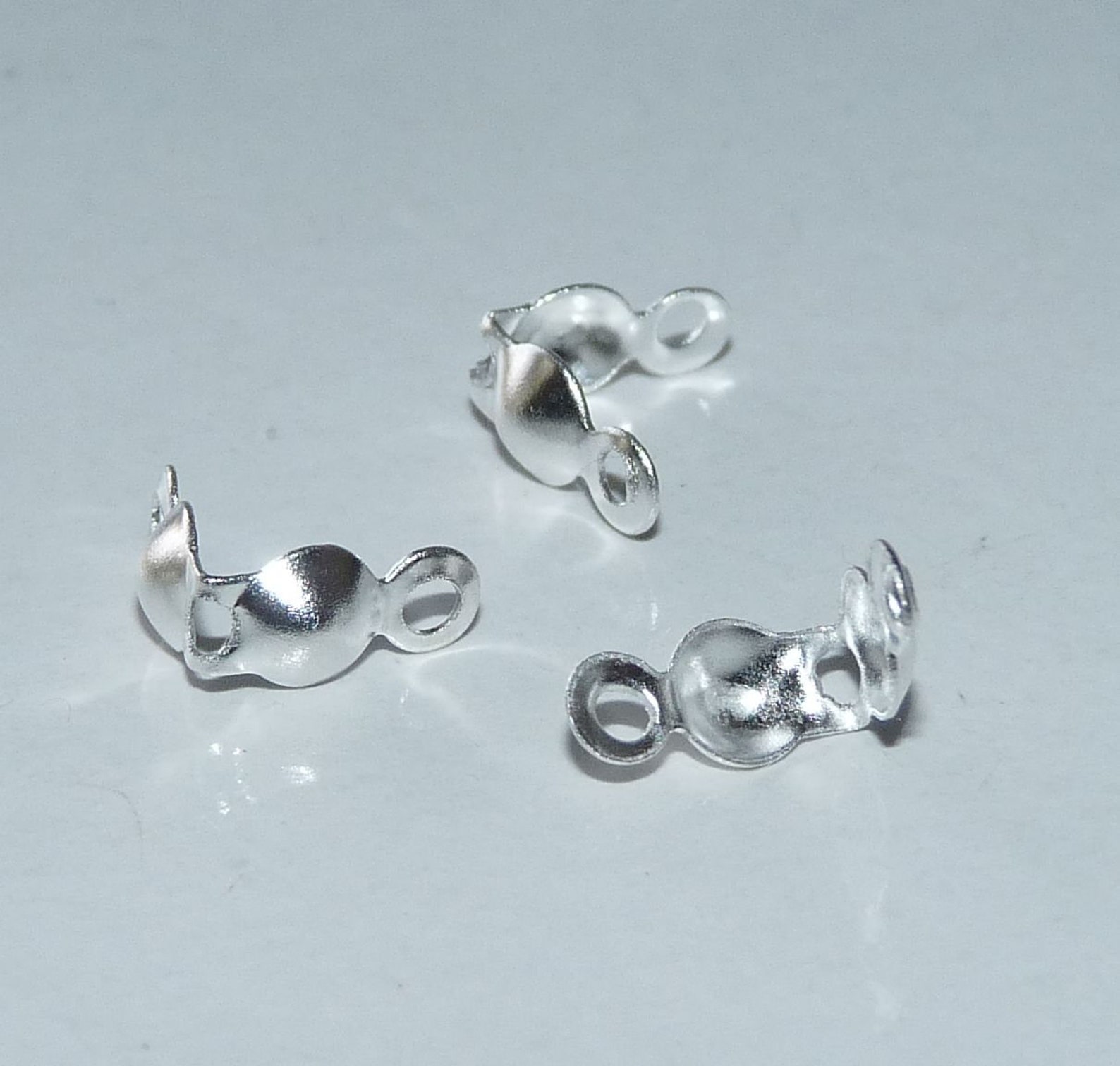 20/50/100x Crimp End Caps Silver Color Bead Tips Clamshell Etsy