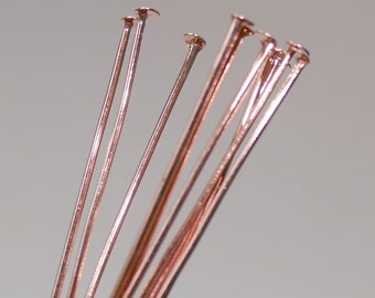 50mm Flat Head Pins, Rose Gold 2 inch Long Head Pins for Beading, Beading Supplies G045