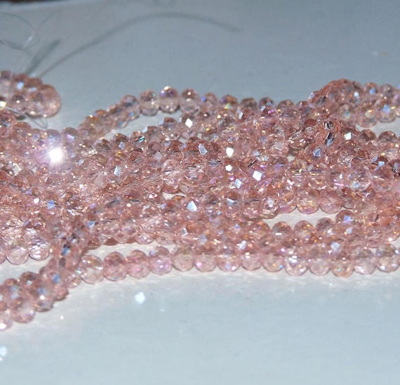 Lot De 50 Perles De Bohème Facettées 5 Mm Rose Opaque - Preciosa, Neuf, France