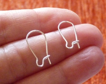 20x Kidney Earring Hooks with Clasps, Silver Plated Earring Wires, Earring Findings, Earring Components C345