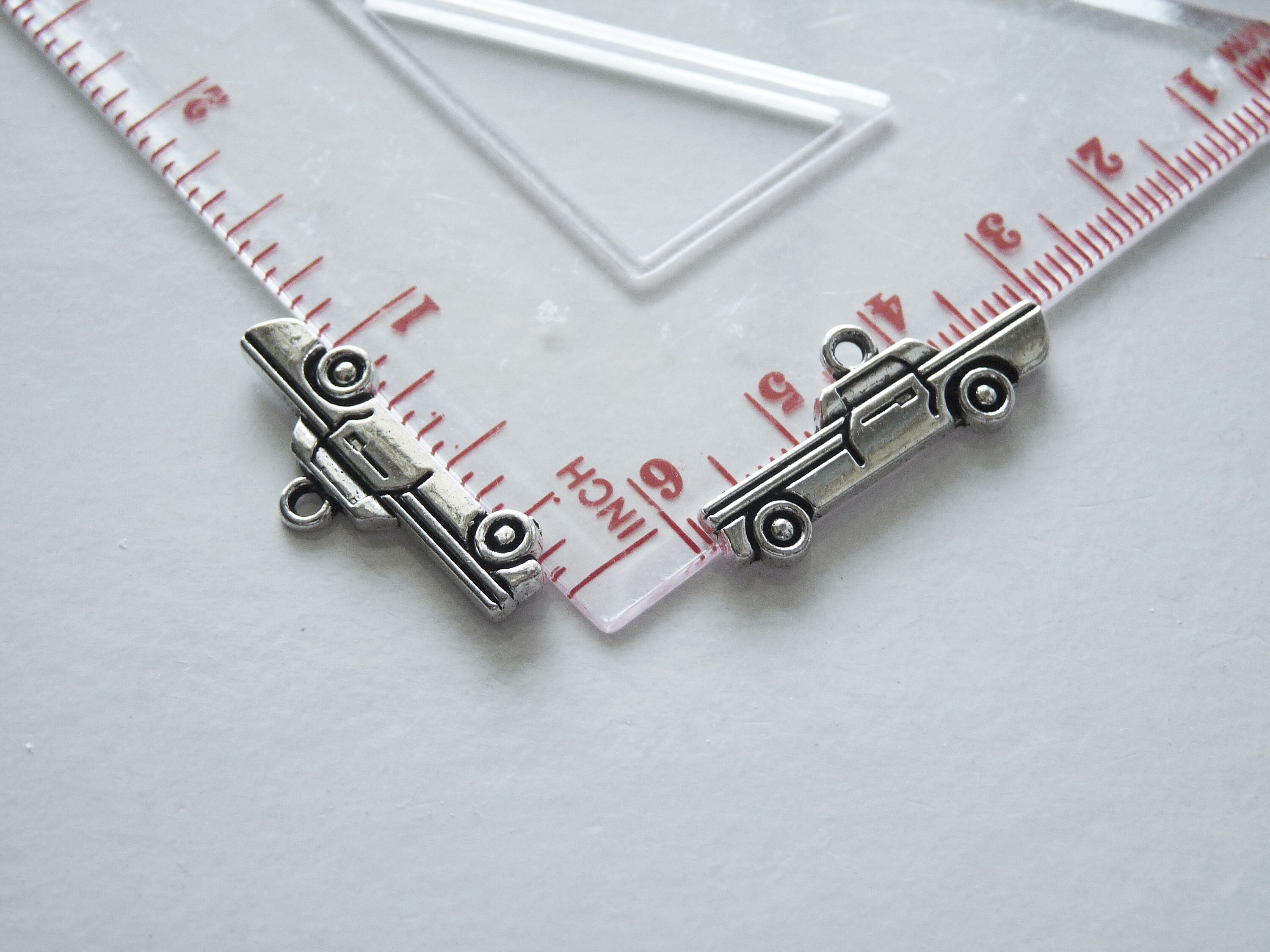 Car Charm Charms for Bracelet Antique Silver Tone Metal | Etsy