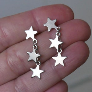Star Hanging Hypoallergenic Stud Earrings, Free Shipping C539 image 1