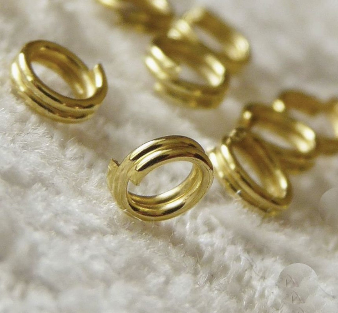 20/50/100x Gold Tone Double Jump Rings 4mm/6mm Champagne Gold Etsy
