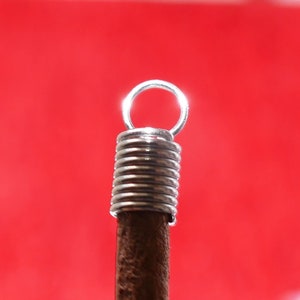 20x Stainless Steel Coil Crimp Round Cord Ends, Dark Silver Tone Hypoallergenic Spring End Fasteners, Fit 2mm/3mm/4mm/5mm End Clasp D120