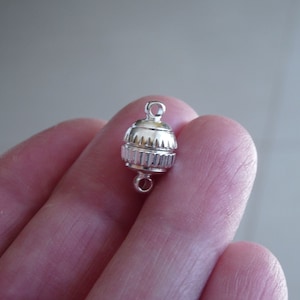 1/3x Ball 8mm Magnetic Clasp, Silver tone Magnetic Clasp for Necklace, Necklace Magnetic Fastener, Jewelry Closure