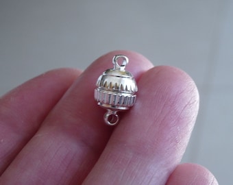 5x Silver Color 8mm Ball Magnetic Clasp
