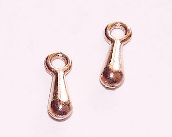 20/50 Rose Gold Water Drop Charm, 7x2mm Dangle Teardrop Pendants C129