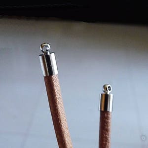 10x Round Leather Cord end Caps Fit 4mm, Silver Tone Glue in Kumihimo Cord End Bead Stoppers CE5