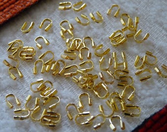 50/100 Gold Wire End Guards, Gold Plated Color 4x4.5mm Thread Protector