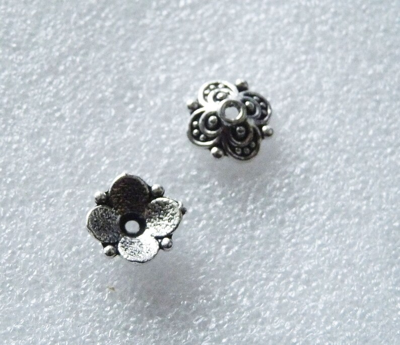10/30x Flower Bead Caps 10mm Square Flower Bead End Caps Etsy