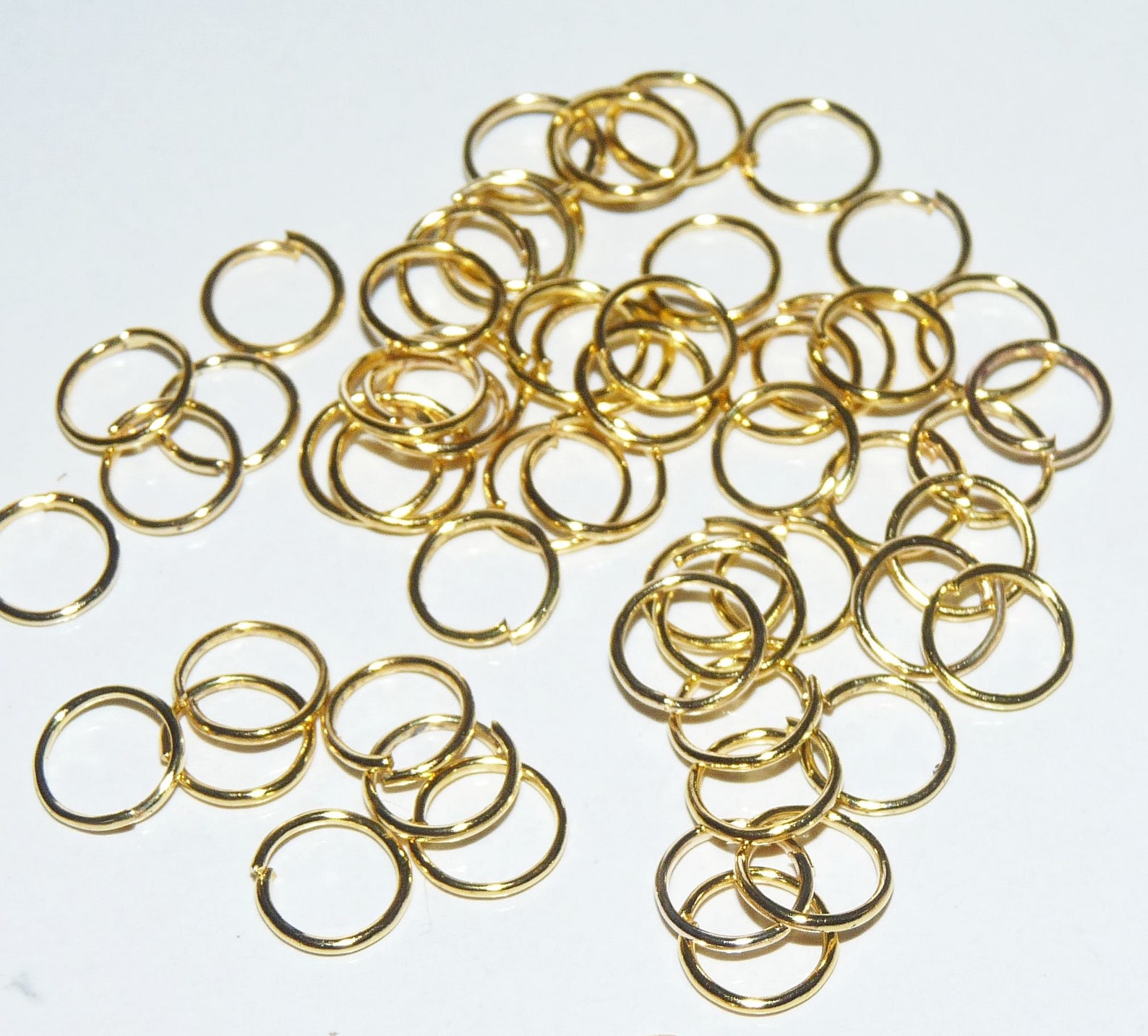 Gold Jump Rings 7mm/9mm Open Jump Rings Gold Tone Split Etsy