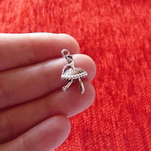 5/10x Ballerina Ballet Charms, Antique Silver Tone Dancing Pendant C633