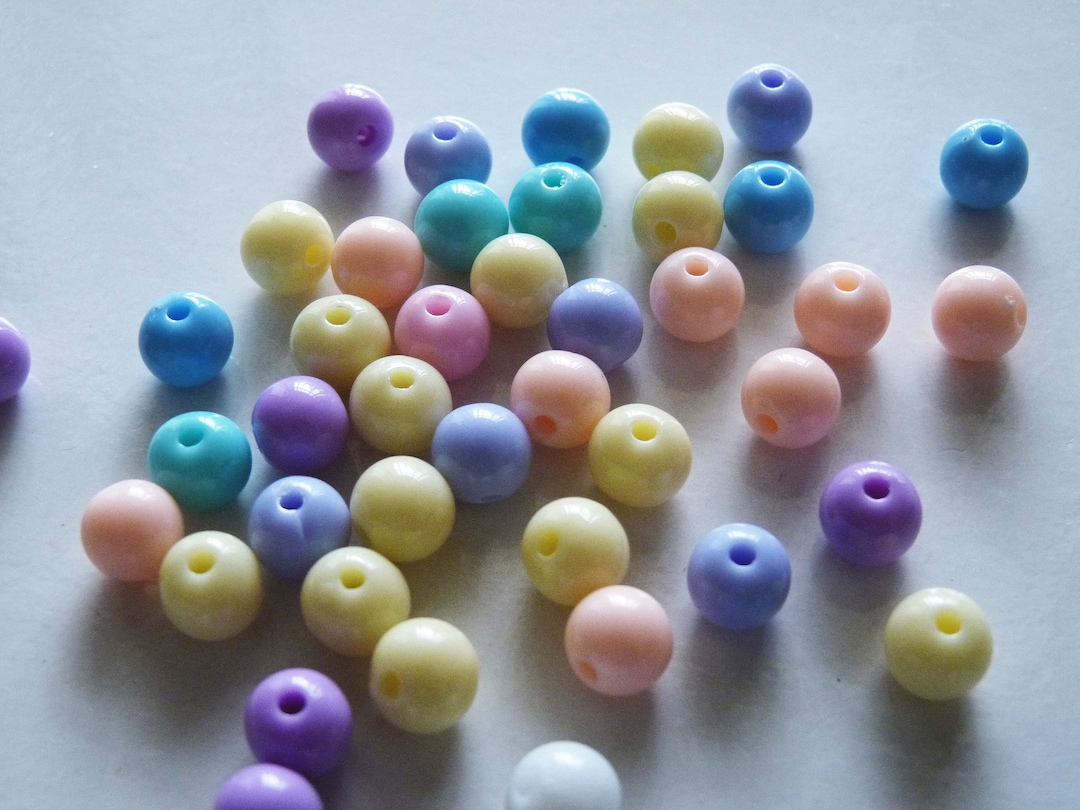25/50x Candy Color Mixed 8mm Round Acrylic Beads Spacer Etsy