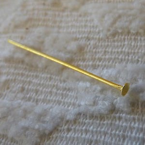 50/100x Flat Head 20mm Pins, Gold Color Pins for Beading, Jewelry Supplies image 2